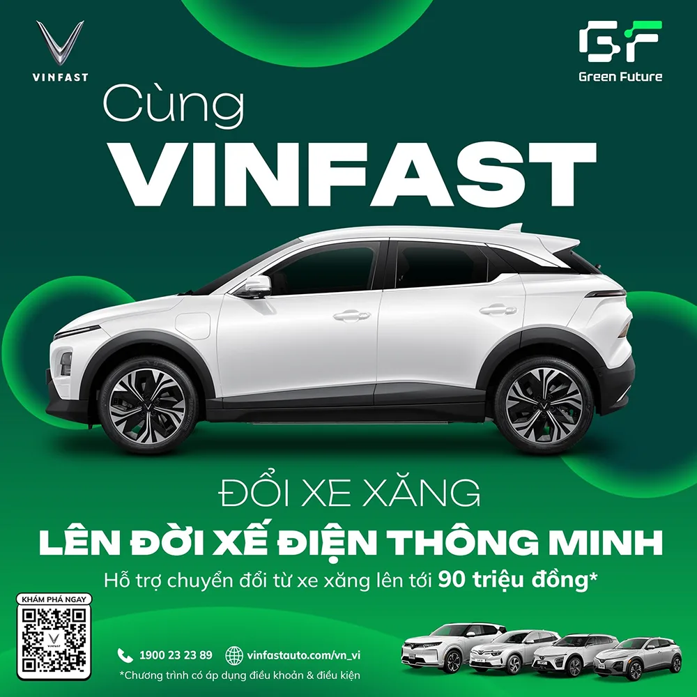 VINFAST TRIỂN KHAI CHÍNH SÁCH ƯU ĐÃI ĐẶC BIỆT CHO KHÁCH HÀNG ĐỔI XE XĂNG LÊN ĐỜI XẾ ĐIỆN THÔNG MINH